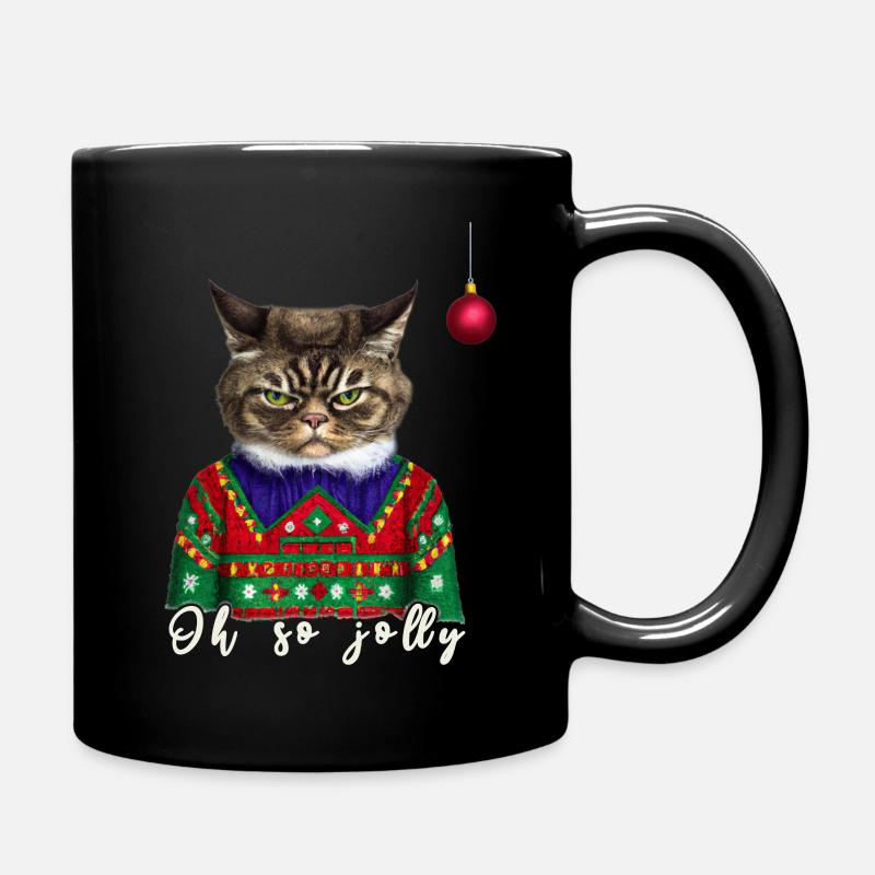 Grumpy Weihnachtskatze 2 - Charity - Tasse einfarbig - Schwarz