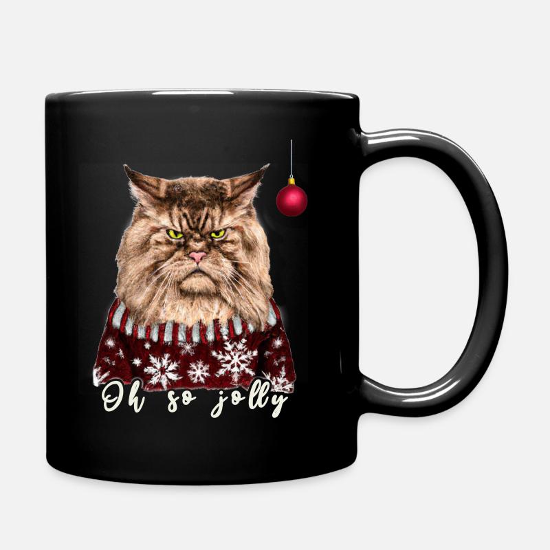 Grumpy Maine Coon Weihnachtskatze - Charity - Tasse einfarbig - Schwarz