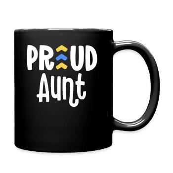 Proud Aunt Down Syndrome Grandma Family T21 - Full Colour Mug - black - Right