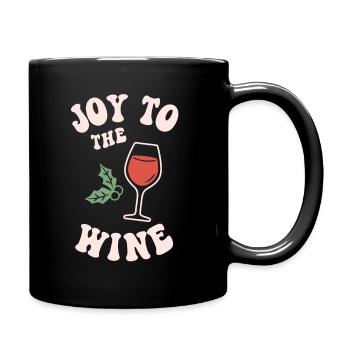 Freude dem Wein Lustiger Trinker Weihnachten Rot Weiß - Tasse einfarbig - Schwarz - Rechts