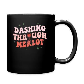 Se précipiter à travers le vin de Noël amusant de Merlot - Mug uni - noir - Droite
