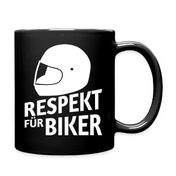 Respekt für Biker - Helm - Tasse einfarbig - Schwarz - Rechts