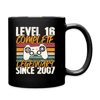 Geburtstagsgeschenk, Level 16 Complete 2007 - Tasse einfarbig - Schwarz - Rechts