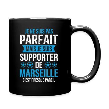 Je suis supporter de Marseille - Mug uni - noir - Droite