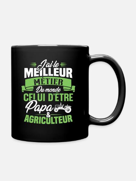Papa et agriculteur, Cadeau papa agriculteur - Mug uni - noir