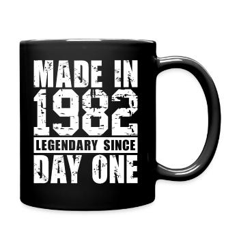 Hergestellt 1982, legendär seit dem ersten Tag - Tasse einfarbig - Schwarz - Rechts