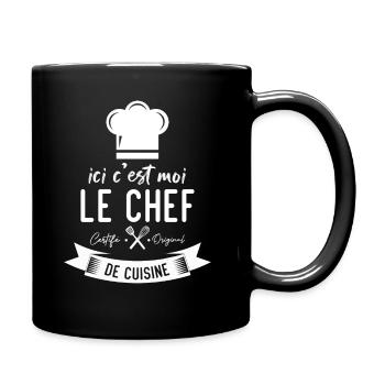 Ici c'est moi le chef certifié original de cuisine - Mug uni - noir - Droite