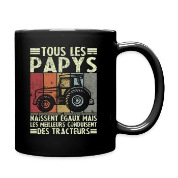 Les meilleurs papys conduisent des tracteurs - Mug uni - noir - Droite