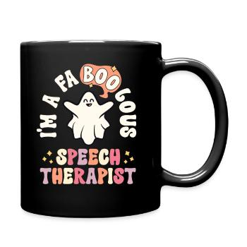 Faboolous Speech Therapist Halloween SLP Retro - Full Colour Mug - black - Right