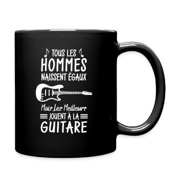 Les meilleurs hommes jouent à la guitare - Mug uni - noir - Droite