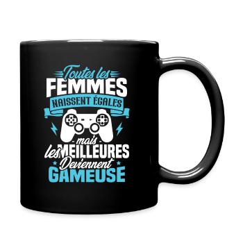 Les meilleures femmes deviennent gameuse - Mug uni - noir - Droite