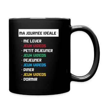 T shirt geek ma journée idéale - Mug uni - noir - Droite