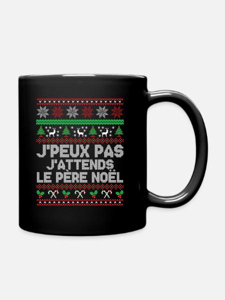 J'peux pas j'attends le Père Noël - Mug uni - noir