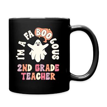 Teacher Halloween Retro 2nd Grade Vintage Second - Full Colour Mug - black - Right