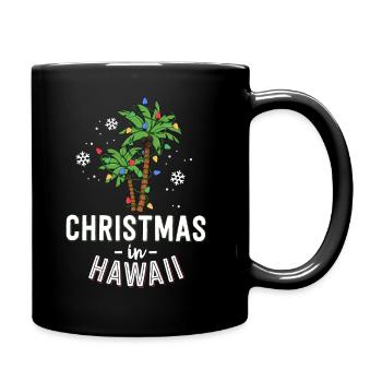 Weihnachten in Hawaii Deck Die Palmen Familie - Tasse einfarbig - Schwarz - Rechts