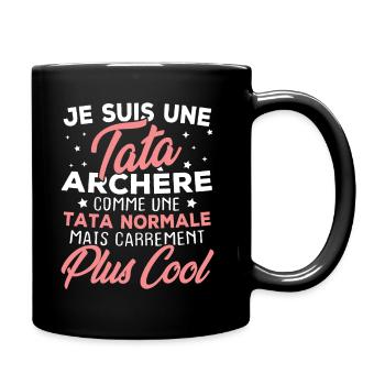 Je suis une tata archère - Mug uni - noir - Droite