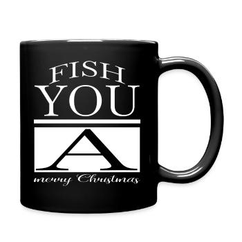 couples fishes bass fishing funny comic animals - Tasse einfarbig - Schwarz - Rechts