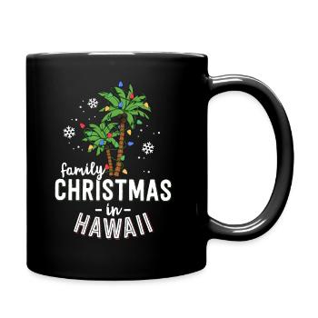 Family Christmas In Hawaii Palm Trees Xmas Beach - Full Colour Mug - black - Right