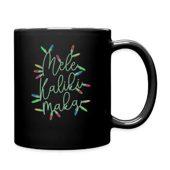 Mele Kalikimaka Christmas Lights Festive Holiday - Full Colour Mug - black - Right
