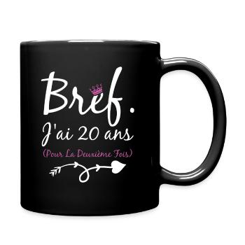 Femme cadeau d'anniversaire 40 ans - Mug uni - noir - Droite