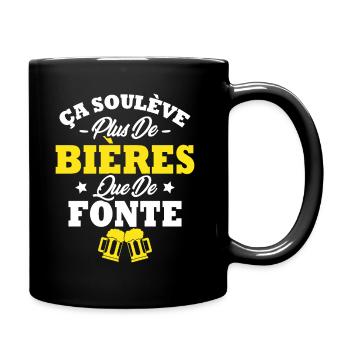 Ça soulève plus de bières que de fonte - Mug uni - noir - Droite