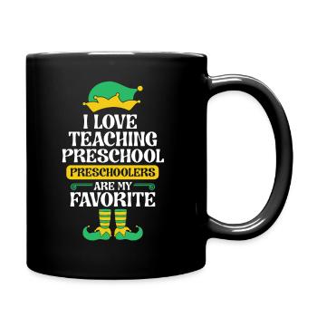Preschool Teacher Elf Christmas Pre-K School I - Full Colour Mug - black - Right