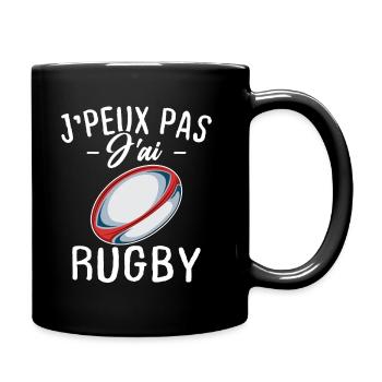 I can't I have rugby - Full Colour Mug - black - Right