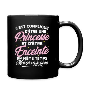 Une Princesse et Enceinte - Mug uni - noir - Droite