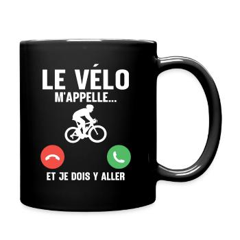 Le vélo m'appelle - Mug uni - noir - Droite