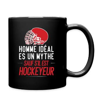 Homme idéal est un mythe sauf s'il est Hockeyeur - Mug uni - noir - Droite