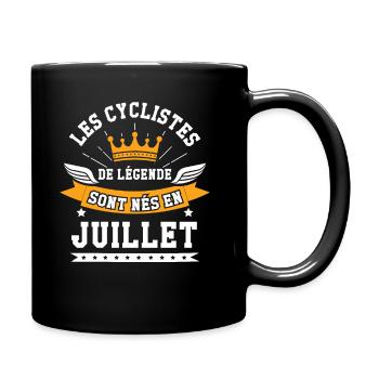 Les cyclistes de légende sont nés en juillet - Mug uni - noir - Droite