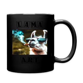 Lama Art 3 - Tasse einfarbig - Schwarz - Rechts