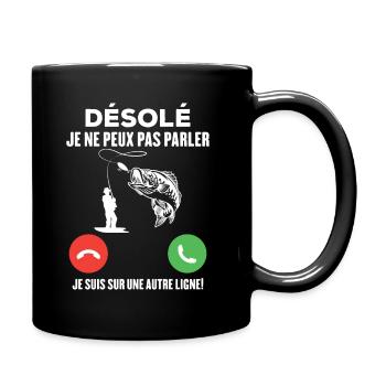 Je ne peux pas parler, je suis sur une autre ligne - Mug uni - noir - Droite