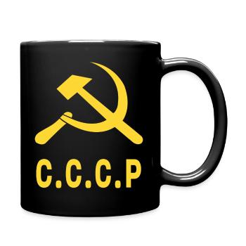 Wappen der Sozialistischen Sowjetrepubliken der UdSSR Russisch - Tasse einfarbig - Schwarz - Rechts