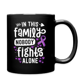 In dieser Familie kämpft niemand alleine Unterstützung - Tasse einfarbig - Schwarz - Rechts