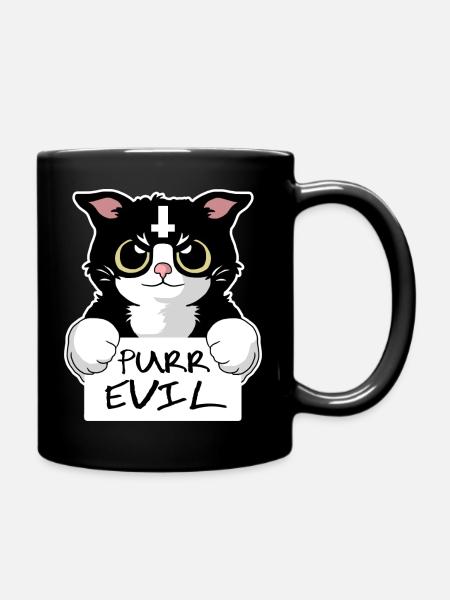 Purr Evil - Tasse einfarbig - Schwarz