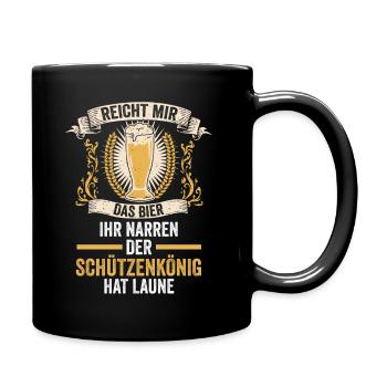 Schützenverein Schützenfest Bier Schützenkönig - Tasse einfarbig - Schwarz - Rechts