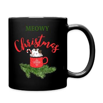 Meowy Christmas! - Tasse einfarbig - Schwarz - Rechts