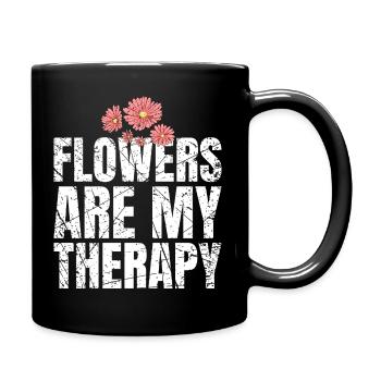 Les fleurs sont ma thérapie Fleuriste Amoureux des fleurs - Mug uni - noir - Droite