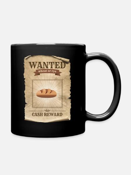 Weizen- oder Roggenbrot gesucht - Tasse einfarbig - Schwarz