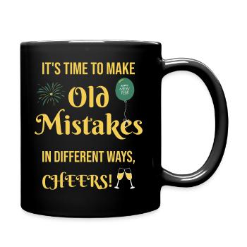 New Year's Eve New Year's Eve Resolutions Old Mistakes Fireworks - Full Colour Mug - black - Right