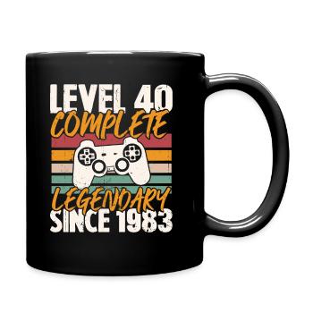 Geburtstagsgeschenk, Level 40 Complete 1983 - Tasse einfarbig - Schwarz - Rechts