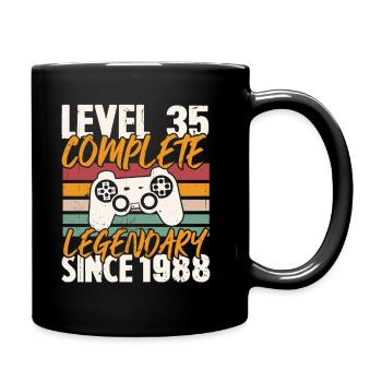 Geburtstagsgeschenk, Level 35 Complete 1988 - Tasse einfarbig - Schwarz - Rechts