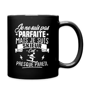 Pas parfaite mais je suis skieur - Mug uni - noir - Droite