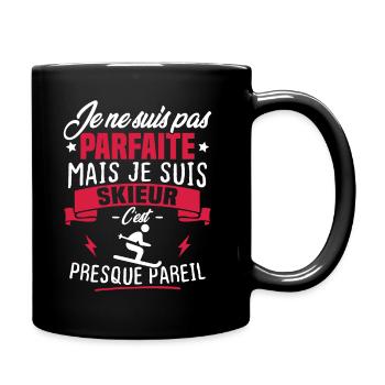 Pas parfaite mais je suis skieur - Mug uni - noir - Droite
