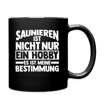 Wellness Saunieren Sauna - Tasse einfarbig - Schwarz - Rechts