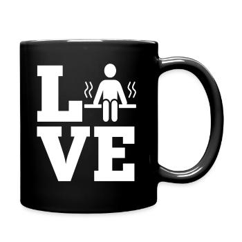 Wellness Saunieren Sauna - Tasse einfarbig - Schwarz - Rechts