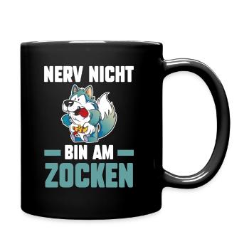 Nerv Nicht Bin Am Zocken Gamer Gaming - Tasse einfarbig - Schwarz - Rechts