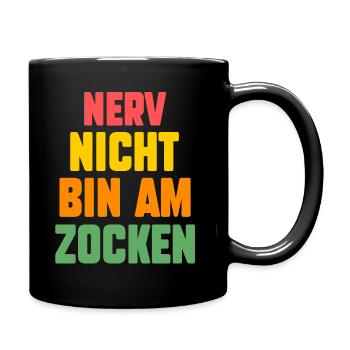 Nerv Nicht Bin Am Zocken Retro Gamer - Tasse einfarbig - Schwarz - Rechts