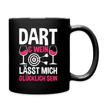 Dart Wein Dartsspieler Darts - Tasse einfarbig - Schwarz - Rechts